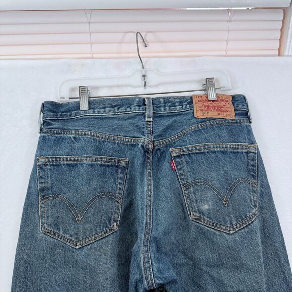 Levis 501 Jeans Mens 34x36 (32x32) Blue Original Fit Straight Leg Button Fly - Picture 13 of 14
